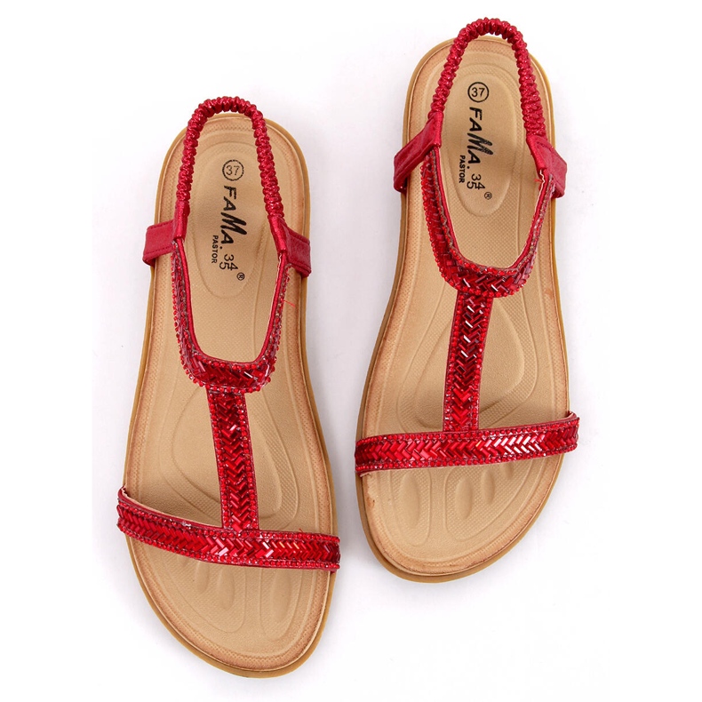 Red women's sandals FM5035 Red 1