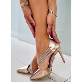Lucille Champagne asymmetric heels pink 2