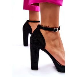 Suede Sandals On Black Heel 2