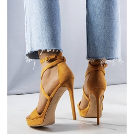 PA1 Camel high heel sandals from Dorian brown yellow 1