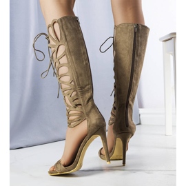 Green sandals with a decorative upper from Julio 1