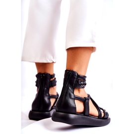 Leather Sandals On The Platform Maciejka 05559-01 Black 2