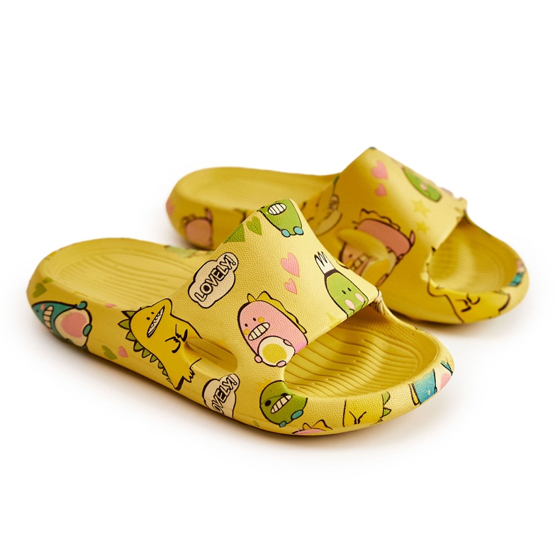 WJ1 Light Children's Slippers Dinosaurs Yellow Astro 4