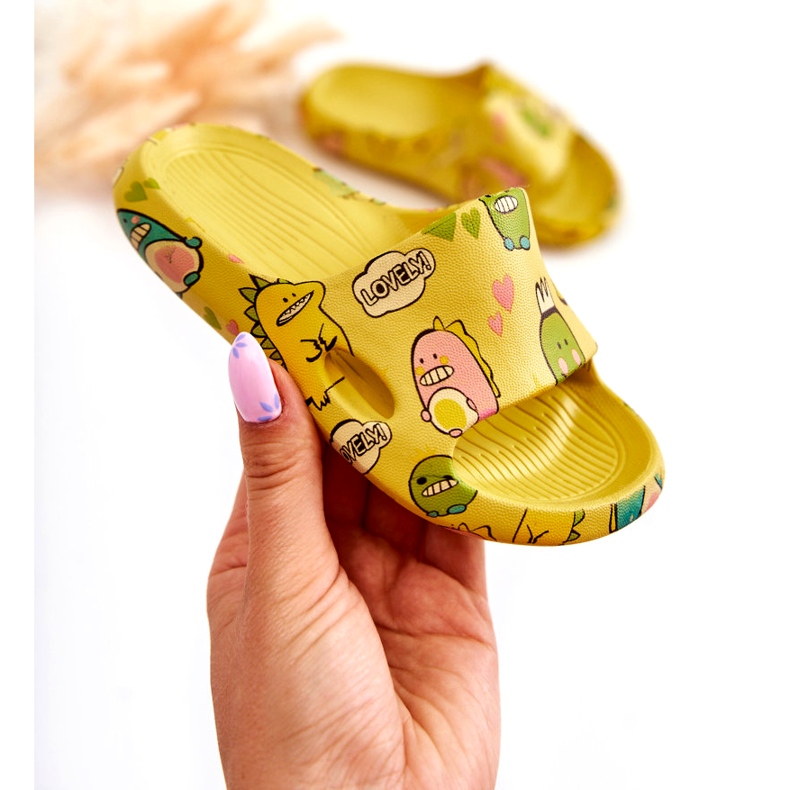 WJ1 Light Children's Slippers Dinosaurs Yellow Astro 1