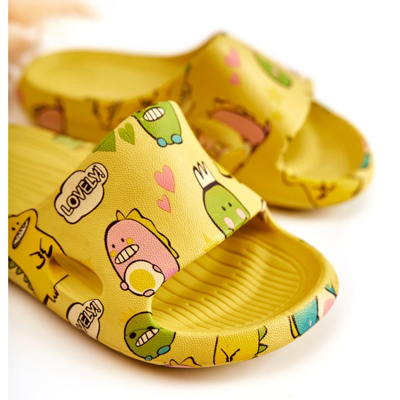 WJ1 Light Children's Slippers Dinosaurs Yellow Astro 3