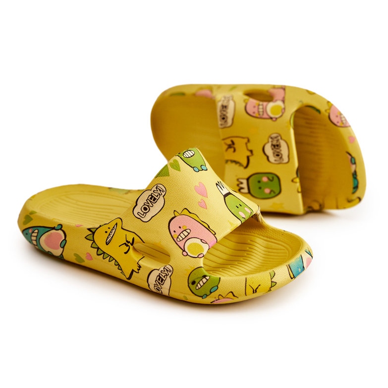 WJ1 Light Children's Slippers Dinosaurs Yellow Astro 2
