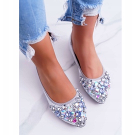 PS1 Women's Ballerinas with Silver Crystal Stones grey 4