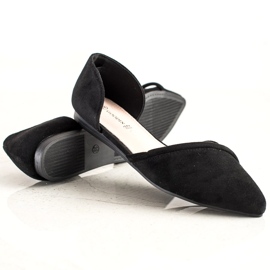 Goodin Suede Ballerinas With A Cut Out black 4