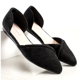 Goodin Suede Ballerinas With A Cut Out black 1