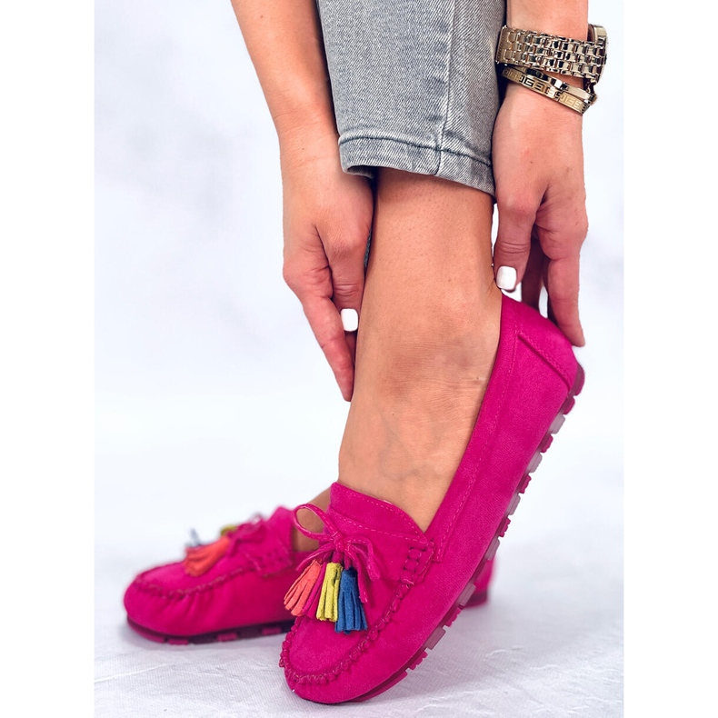 BM Tamla Fuchsia Fringed Loafers pink 1