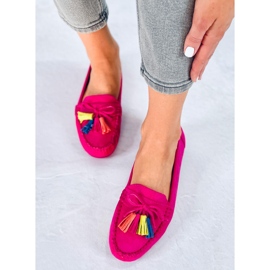 BM Tamla Fuchsia Fringed Loafers pink 2