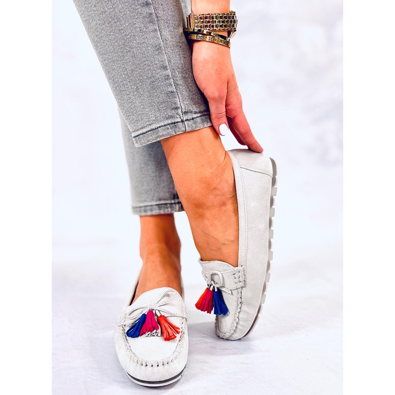 BM Tamla Gray fringe loafers grey 1