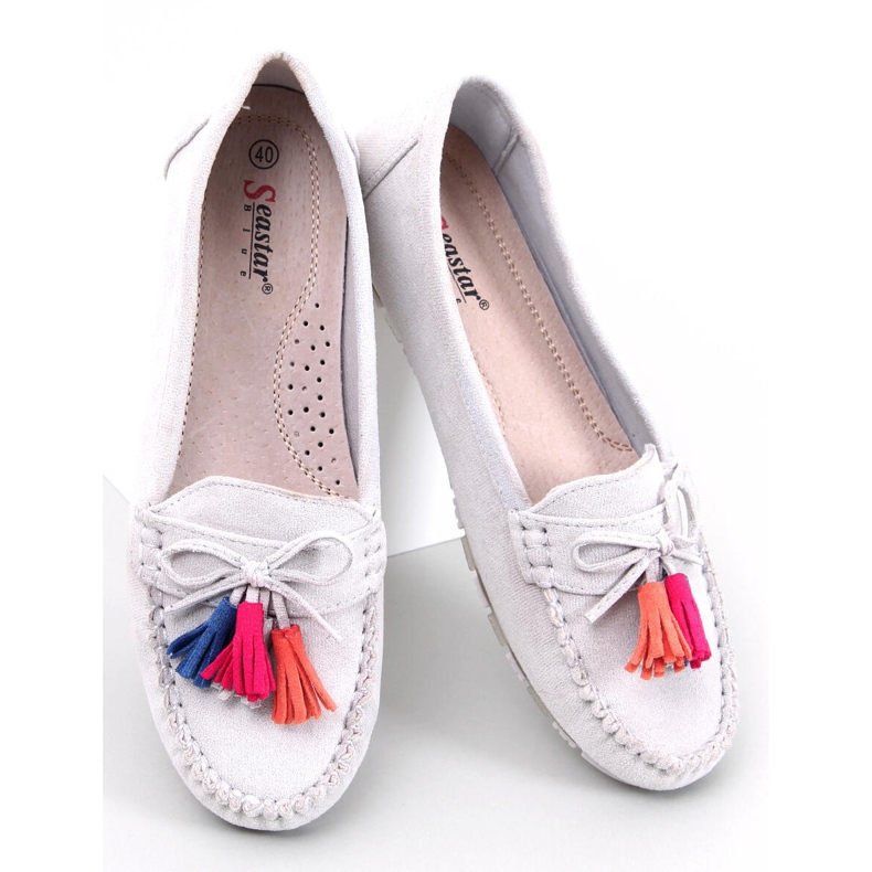 BM Tamla Gray fringe loafers grey 2