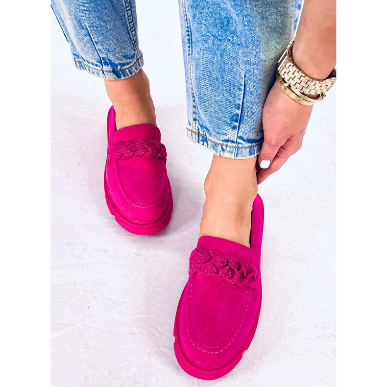 BM Suede platform moccasins from Deyn Fuchsia pink 1