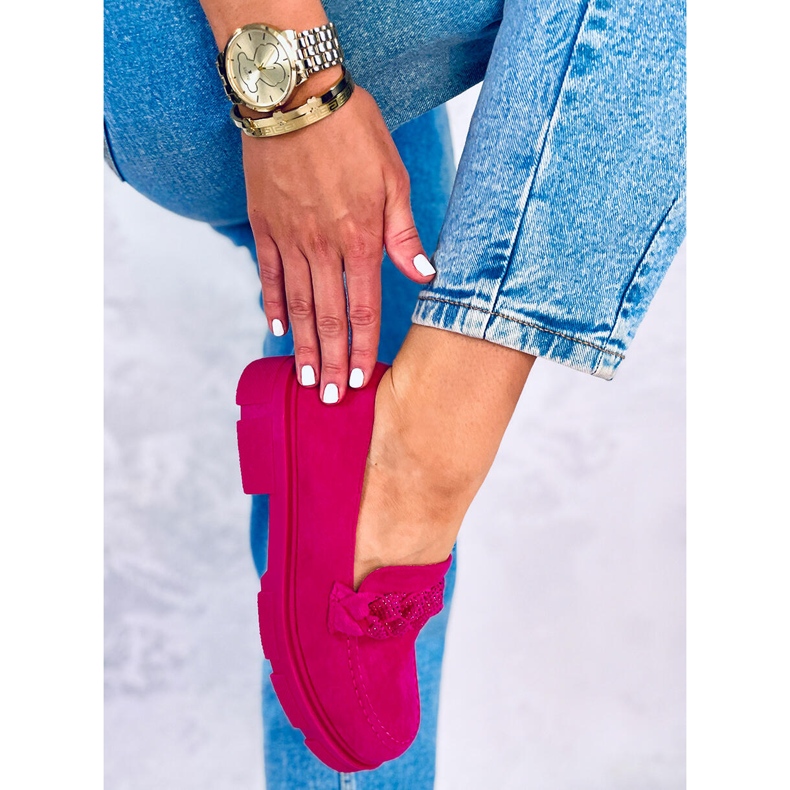 BM Suede platform moccasins from Deyn Fuchsia pink 2