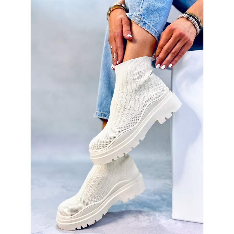 BM Withers Beige stretchy ankle boots 2