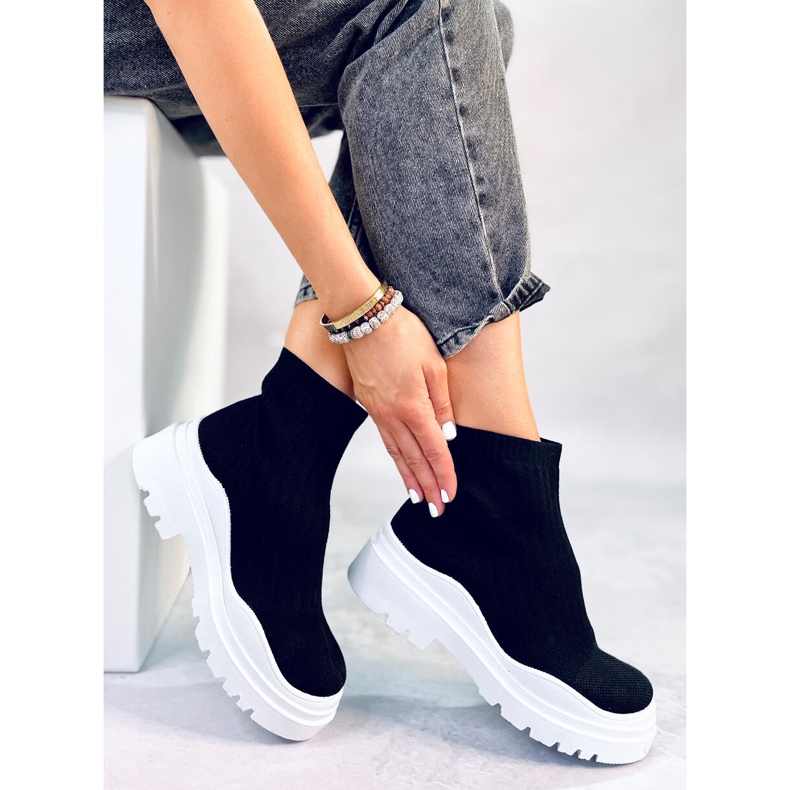 BM Elastic ankle boots Withers BLACK/WHITE 2