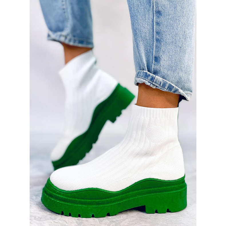 Elastic ankle boots Withers WHITE/GREEN 1