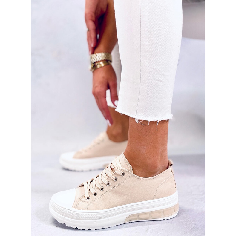 BM Women's lace-up sneakers Raffey Beige 1