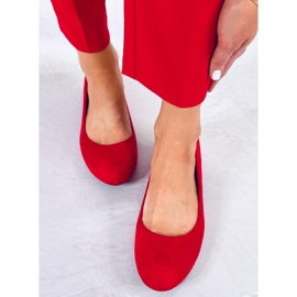 BM Lumley Red Wedge Ballerinas 1