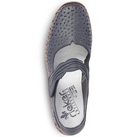 Women's leather shoes with velcro navy blue Rieker 41399-14 12