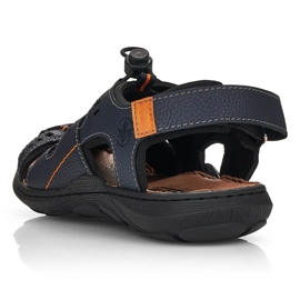 Rieker 22021-14 navy blue sandals for men 8