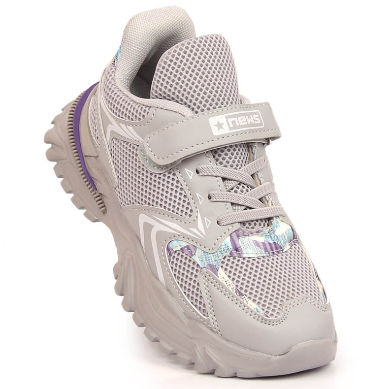 Girls' gray platform sports shoes NEWS grey 1 Girls' gray platform sports shoes NEWS grey 1