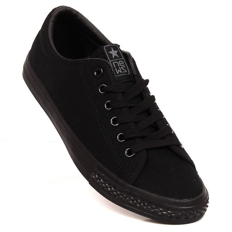 Women's black lace-up sneakers NEWS 1
