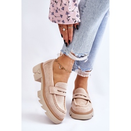 PM1 Women's Loafers Flat Heels Beige Fletcher 2