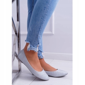 Women's Glitter Silver Ballerinas 3 Women's Glitter Silver Ballerinas 3