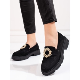 Women's Shelovet black suede shoes 1