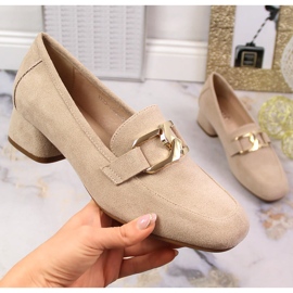 Beige suede low-heeled shoes Vinceza 10869 1 Beige suede low-heeled shoes Vinceza 10869 1