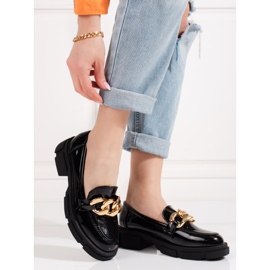 Goodin Women's black Shelovet shoes with a gold chain 1