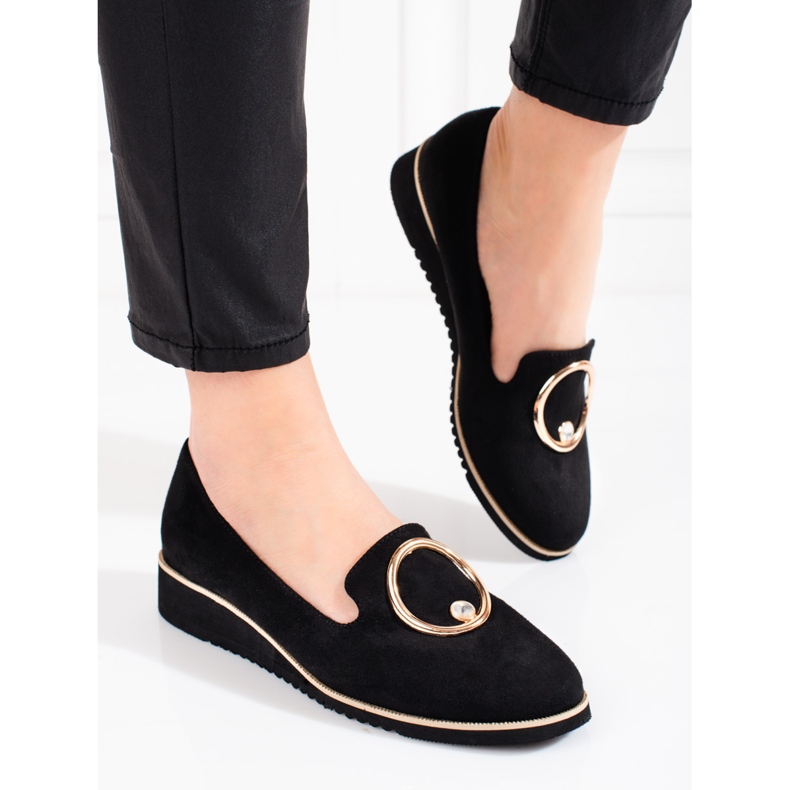 BM Women's moccasins Shelovet black suede 1 BM Women's moccasins Shelovet black suede 1