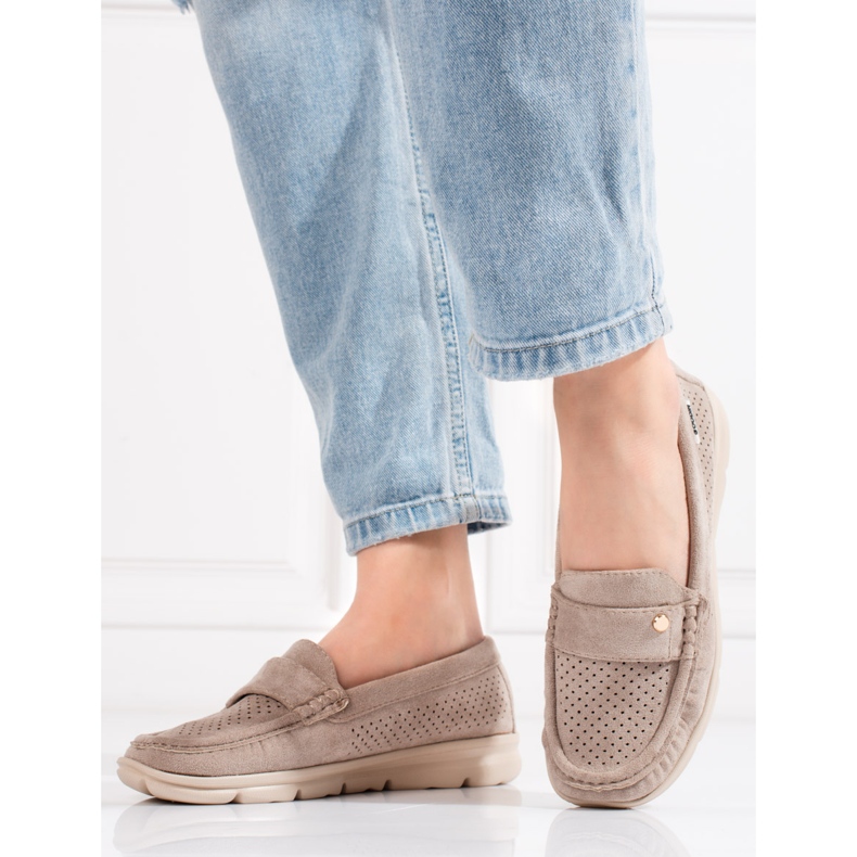 Goodin Women's moccasins Shelovet light beige 1