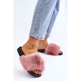 PM1 Women's Pink Kennet Fur Slides 2