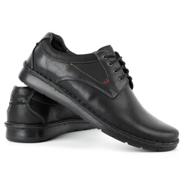 Kampol Men's casual leather shoes 13/27 black face 3