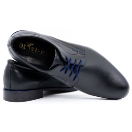 Olivier Men's formal leather shoes 277 black with blue 3