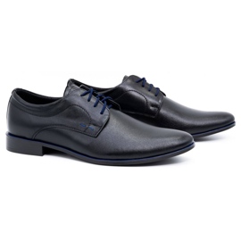 Olivier Men's formal leather shoes 277 black with blue 2