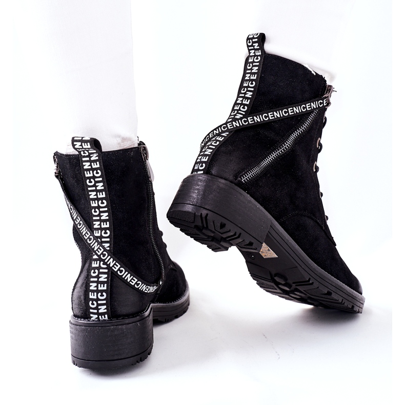 Vinceza Women's Worker Boots Insulated Black 4