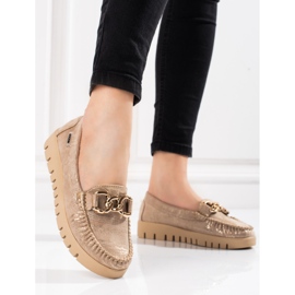 Goodin Women's moccasins Shelovet gold-beige golden 1