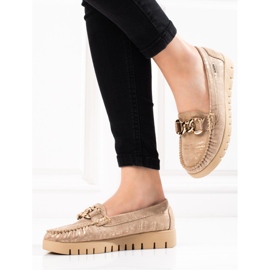 Goodin Women's moccasins Shelovet gold-beige golden 2