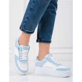 Shelovet women's sneakers white and blue 1