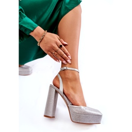 Women's glitter sandals on the silver post 3