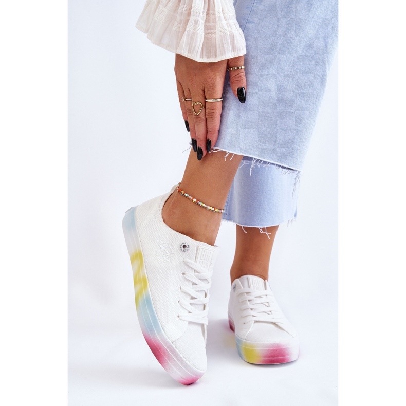 Women's Sneakers With A Colorful Platform Big Star LL274237 White 1