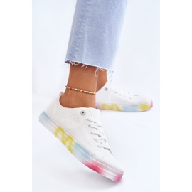 Women's Sneakers With A Colorful Platform Big Star LL274237 White 2