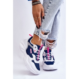 Women's Light Sports Shoes Big Star LL274376 White and Navy navy blue 1 Women's Light Sports Shoes Big Star LL274376 White and Navy navy blue 1