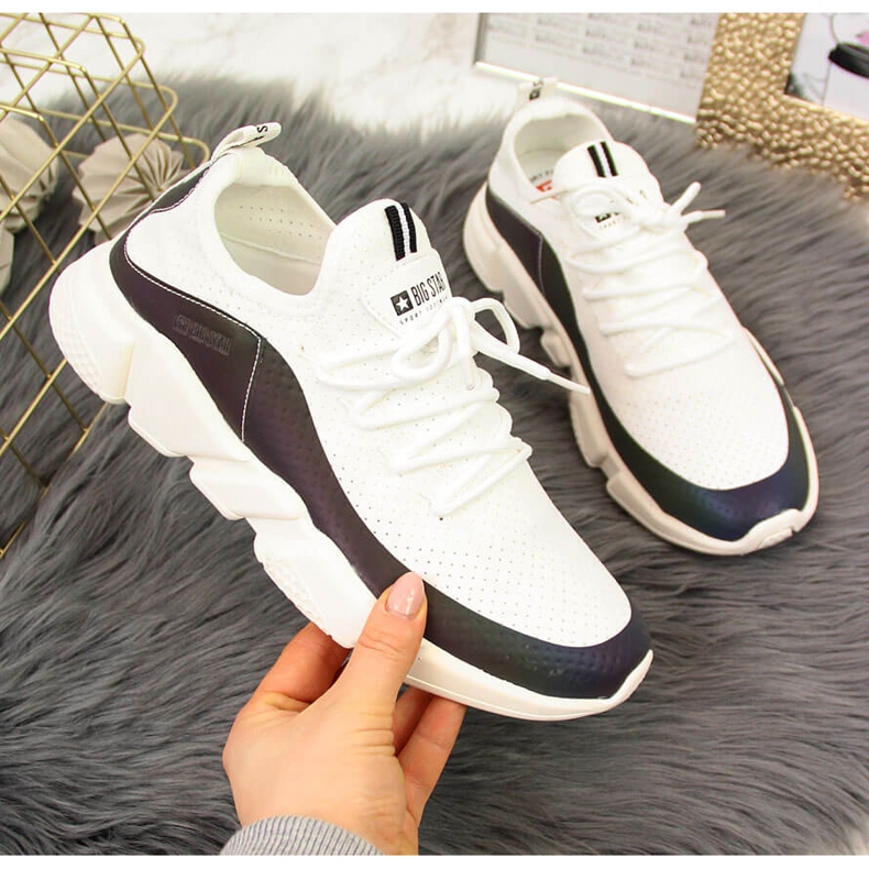 Women's sports shoes petrol white Big Star FF274A052 2