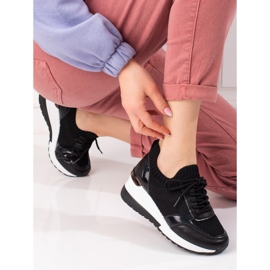 Women's sneakers with elastic upper black 1