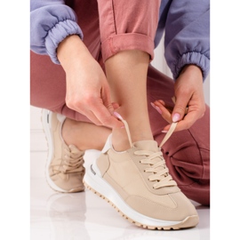 Lightweight women's sports shoes Shelovet beige 1